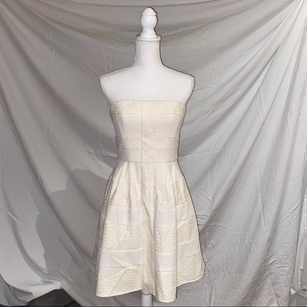 BCBGMAXAZRIA White Strapless Dress